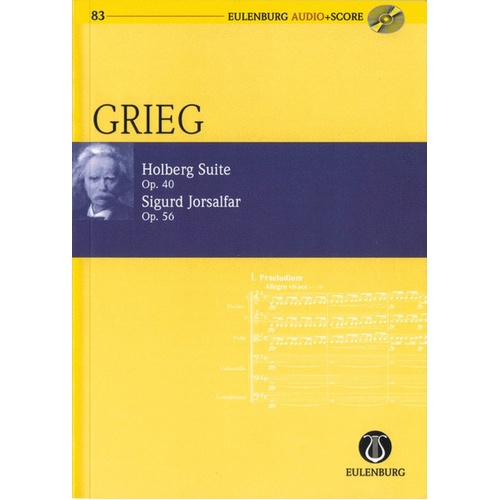 Holberg Suite / Sigurd Jorsalfar Study Score Book/CD