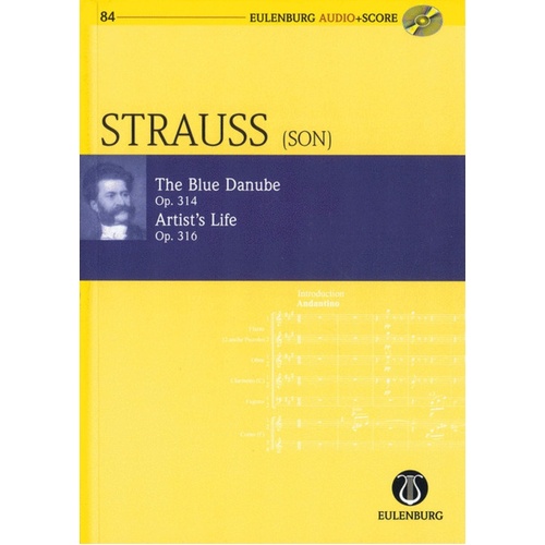 Blue Danube Op 314 / Artists Life Op 316 Study Score Book/CD