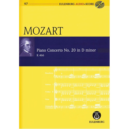 Mozart - Piano Concerto No 20 K466 Study Score Softcover Book/CD