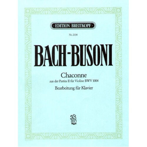 Chaconne D Min Arr Busoni (Softcover Book)