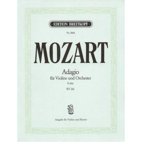 Adagio E K 261 Violin/Piano (Softcover Book)