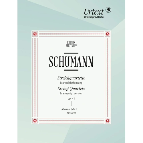 Schumann - String Quartets Op. 41 Nos. 1-3 Set of Parts for Viola and Cello