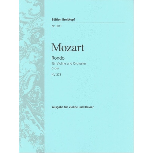 Mozart - Rondo In C K 373 Violin/Piano (Softcover Book)
