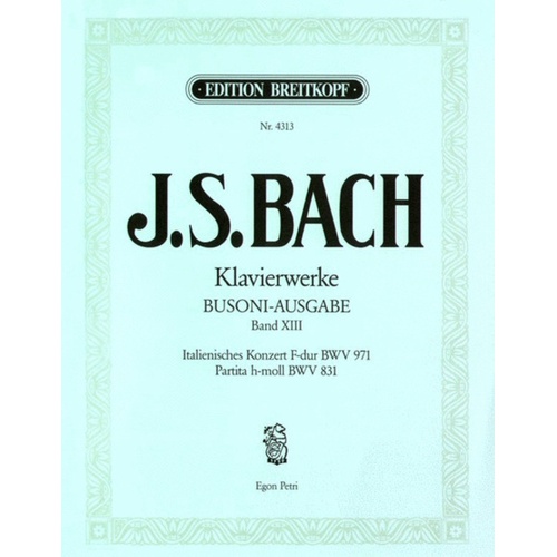 Piano Works Book 13 Bwv 831 971 Book