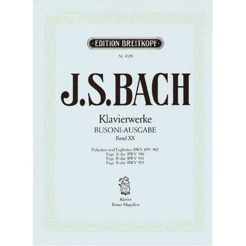 Piano Works Book 20 Bwv 899-902 950 954 955 Book