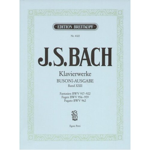 Piano Works Book 22 Bwv 917-922 956-959 962 Book
