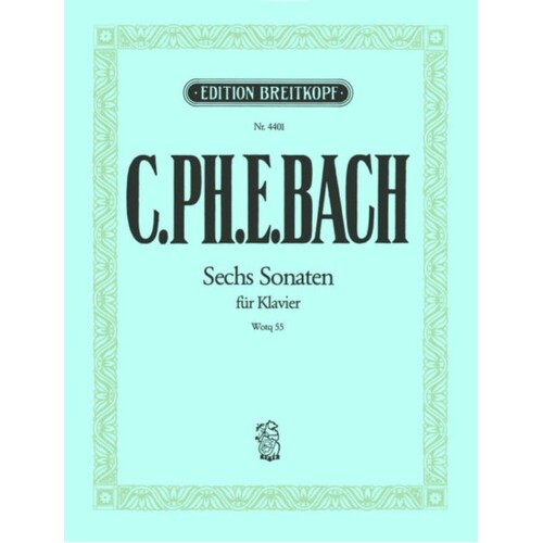 Cpe Bach - 6 Piano Sonata Wq 55 Nos 1-6 (Softcover Book)