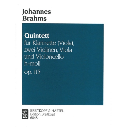 Quintet B Min Op 115 2 Violin Viola Vc clarinet (Vla) Book