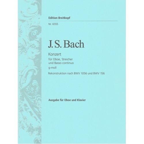 Concerto Bwv 1056 Bwv 156 G Min Oboe Piano Book