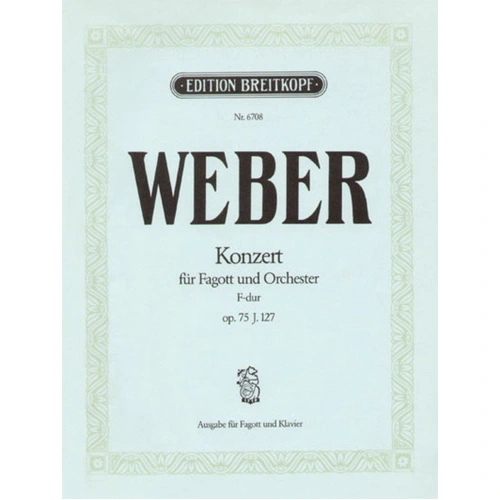 Weber - Concerto in F Op. 75 for Bassoon and Piano