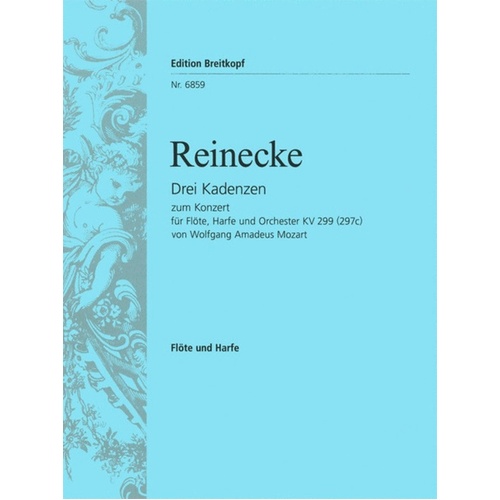 Cadenzas 3 Concerto K299 Ed Reinecke Flute/Harp/Piano Book