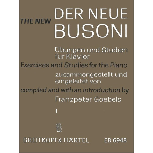 Busoni Exercises and Studies for Piano Book 1, 72 Pages, Published by Breitkopf & Härtel
