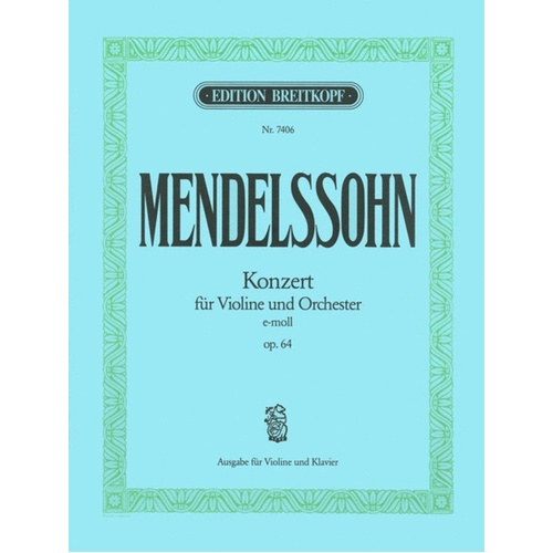 Concerto Op 64 E Min Ed Oistrach Violin Piano Book