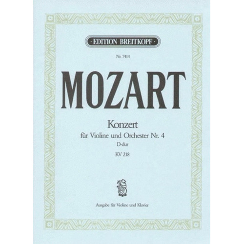 Concerto No 4 D K 218 Ed Oistrach Violin/Piano Book