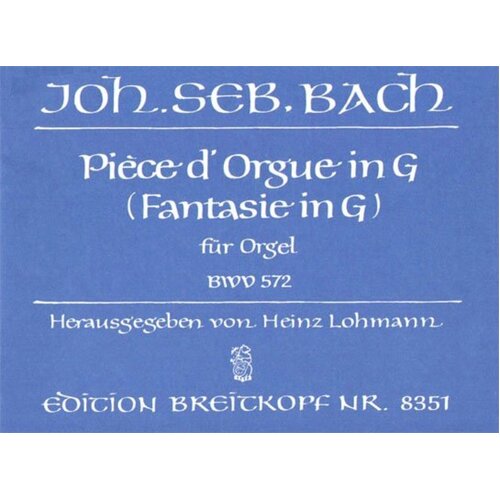 Fantasie G Bwv 572 (Softcover Book)