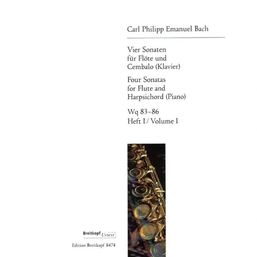 CPE Bach - 4 Sonatas for Flute and Harpsichord Vol. 1 WQ 83 WQ 84
