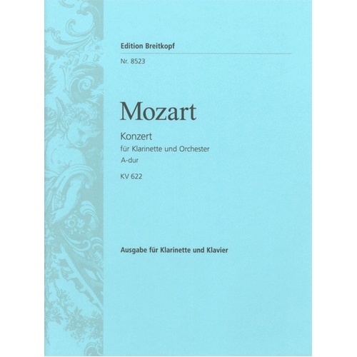 Concerto K 622 A clarinet In A Piano Book