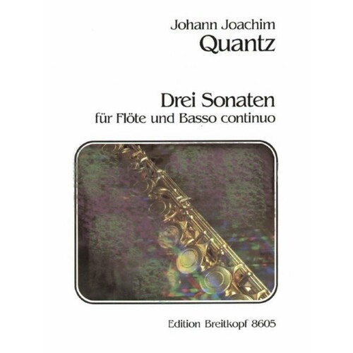 Quantz - 3 Sonatas Flute/Piano (Softcover Book)