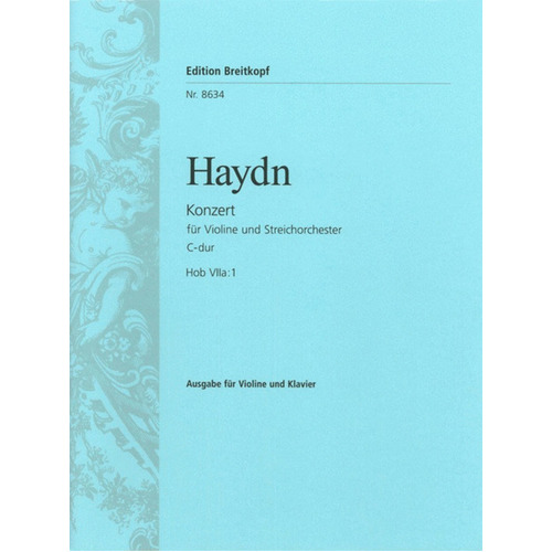 Concerto No 1 Hob 7A No 1 C Violin/Piano Book