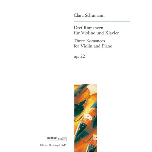 Romances 3 Op 22 Violin Piano Urtext Book