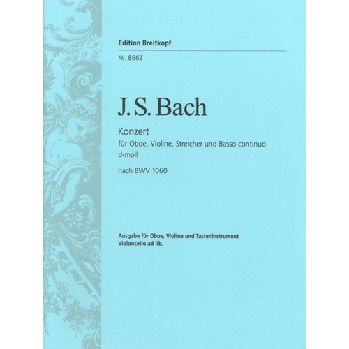 Concerto Bwv 1060 D Min Oboe Violin Piano Book