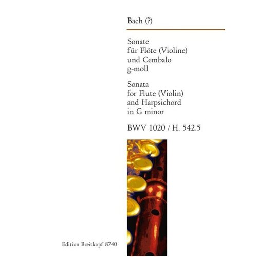 Sonata G Min Bwv 1020 Flute/Piano (Softcover Book)