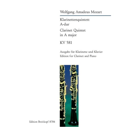 Quintet K581 A Clarinet In A And Piano Book