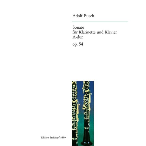 Busch - Sonata In A Op 54 Clarinet/Piano (Softcover Book)