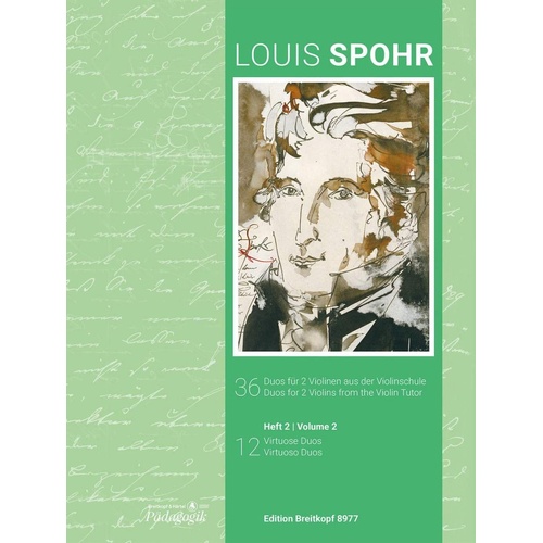 SPOHR 36 Duos for 2 Violins Vol. 2 - 12 Virtuoso Duos, Breitkopf & Härtel, 54 Pages