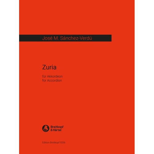 Sanchez-Verdu - Zuria For Accordion (Softcover Book)