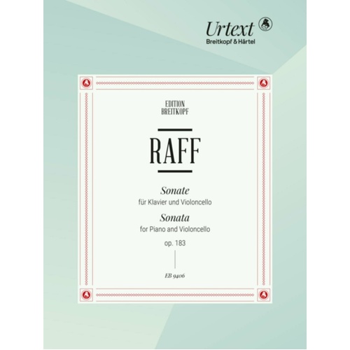 Raff - Sonata Op 183 For Cello/Piano Softcover Book (Cello)