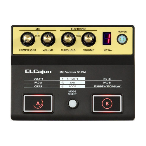 ROLAND EC-10M ELCajon Mic Processor with Clip-On Condenser Mic for Acoustic Cajon - Battery Powered, Compact Sound Enhancer