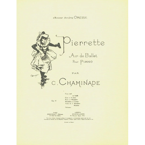 Chaminade - Pierrette Op. 41 Air de Ballet for Piano, 5 Pages, Published by Enoch & Cie