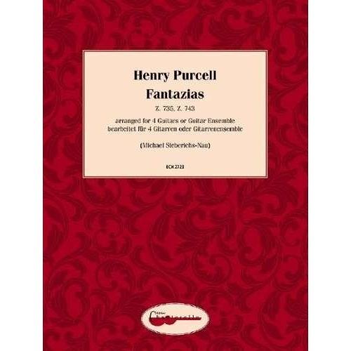 Purcell - Fantazias for 4 Guitars or Guitar Ensemble, Arranged by Michael Sieberichs-Nau, 36 Pages, Publisher: Chanterelle