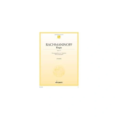 Rachmaninoff Elegie Op. 3 No. 1 for Piano by Heinz Schuengeler, 8 Pages, Published by Schott Music