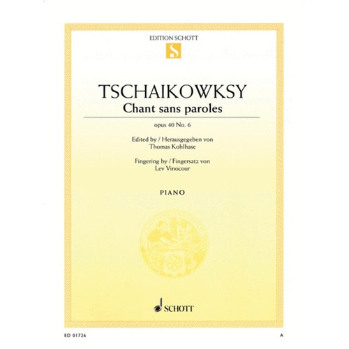 Chant Sans Paroles Op 40 No 6