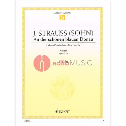 Strauss Blue Danube Waltz Op314 Piano Sheet Music Schott ED07804