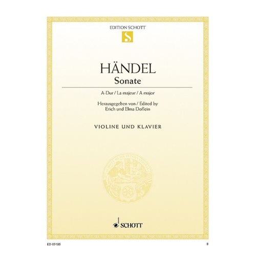 Handel - Sonata in A Major No. 3 for Violin and Piano, Schott Music, 16 Pages
