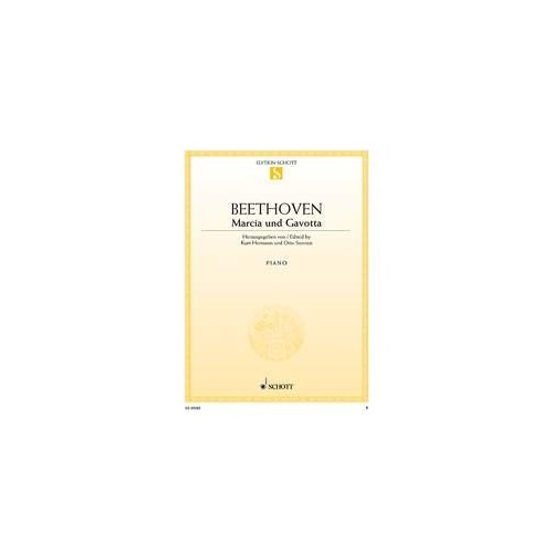 Beethoven - Marcia C Major / Gavotta F Major Op. 45 Piano Duet, 12 Pages, Schott Music