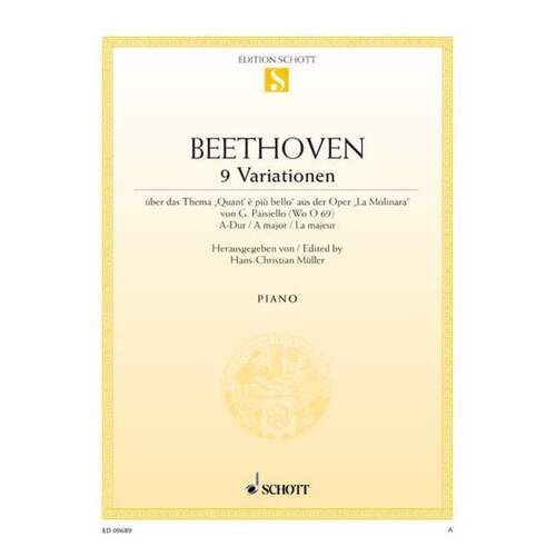 Beethoven - 9 Variations On Theme Of Paisiello Piano (Softcover Book)