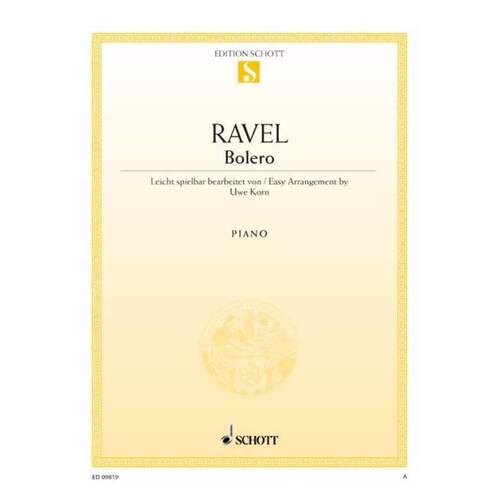 Ravel - Bolero Easy Piano Arrangement (Softcover Book)