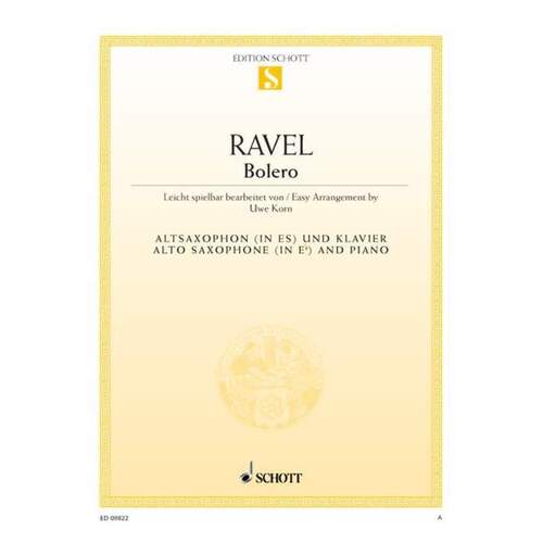 Ravel - Bolero Easy Alto Sax/Piano (Softcover Book)
