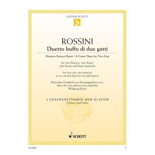Rossini - Cats Duet 2 Sop Or 2 Ten Or Sop And Ten (Softcover Book)