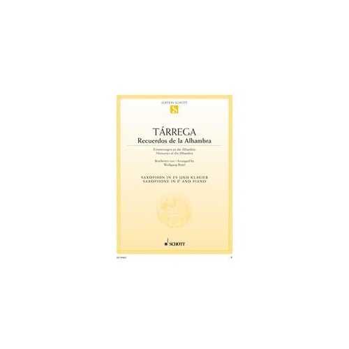 Recuerdos de la Alhambra for Alto Saxophone and Piano by Francisco Tarrega