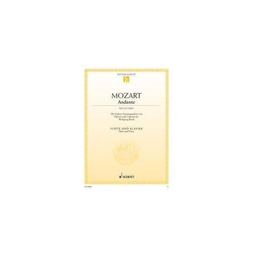 Mozart - Andante K 315 for Flute/Piano, Schott Music, 12 Pages