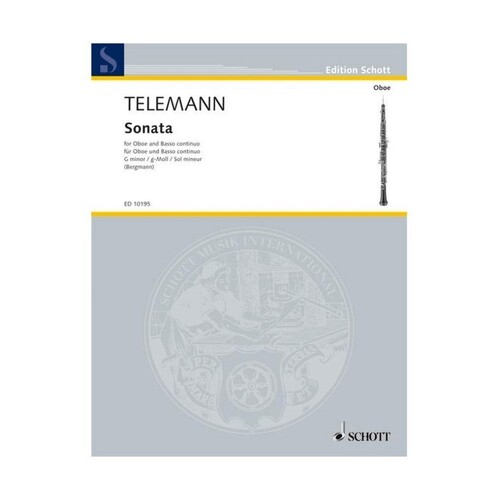 Telemann - Sonata G Minor Oboe/Piano (Softcover Book)