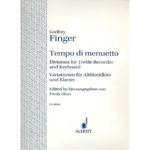 Finger - Tempo di Minuetto for Treble Recorder and Piano, 10 Pages, Schott Music