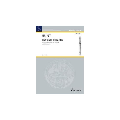 Hunt - The Bass Recorder Concise Method by Schott Music, 20 Pages