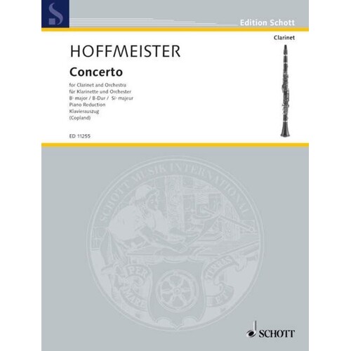 Hoffmeister - Concerto B Flat Clarinet/Piano Book