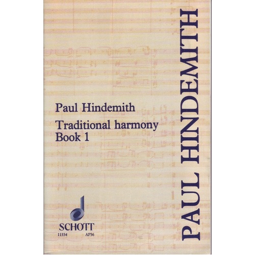 Traditional Harmony Book 1 by Paul Hindemith, Schott Music, 138 Pages, Textbook